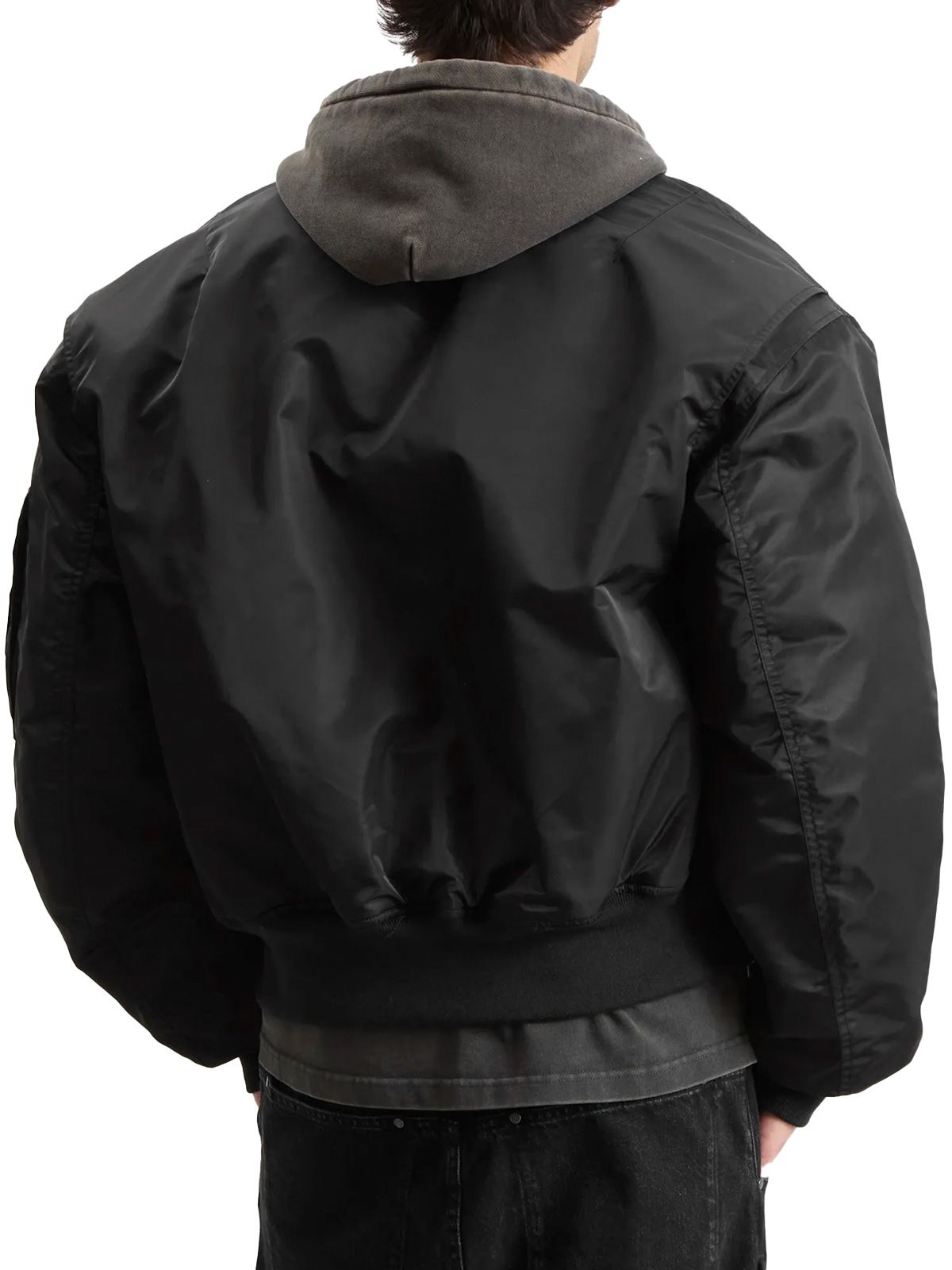 entire studios cropped broad bomber jacket black | quaranta.eu